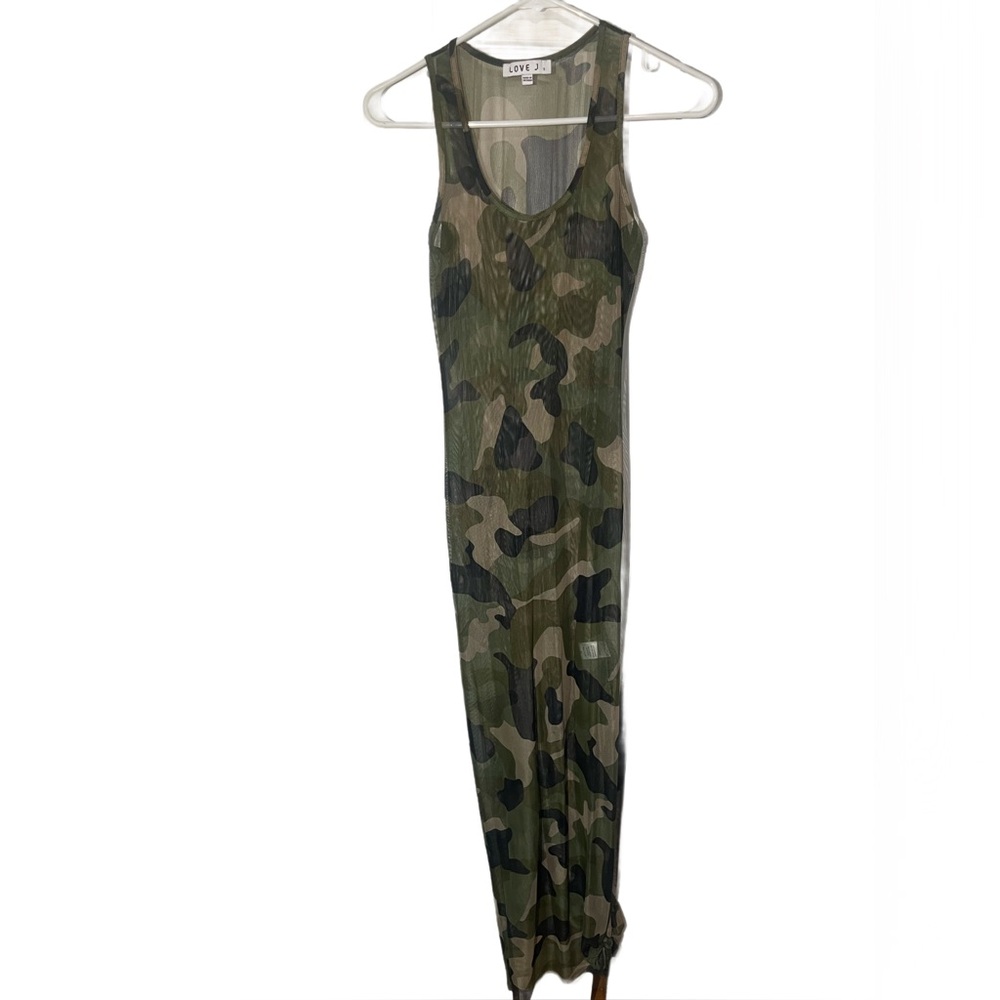 Sheer Camo Sleeveless Maxi Dress